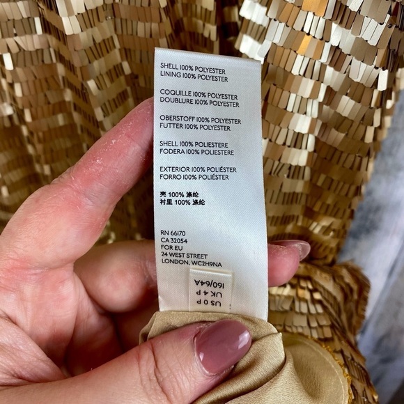 NWT Anthropologie Maeve Natalia Sequined Midi Skirt in Gold Size Small Petite. - Picture 10 of 16